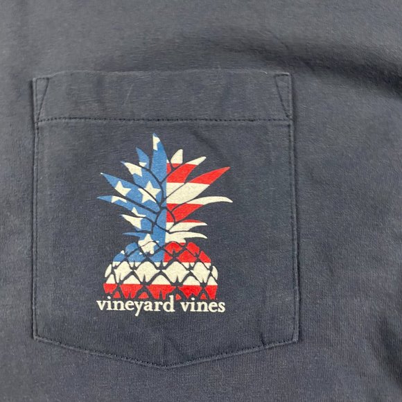 Vineyard Vines Pineapple US American Flag Long Sleeve Pocket T Shirt Mens 4XLT - Picture 3 of 8